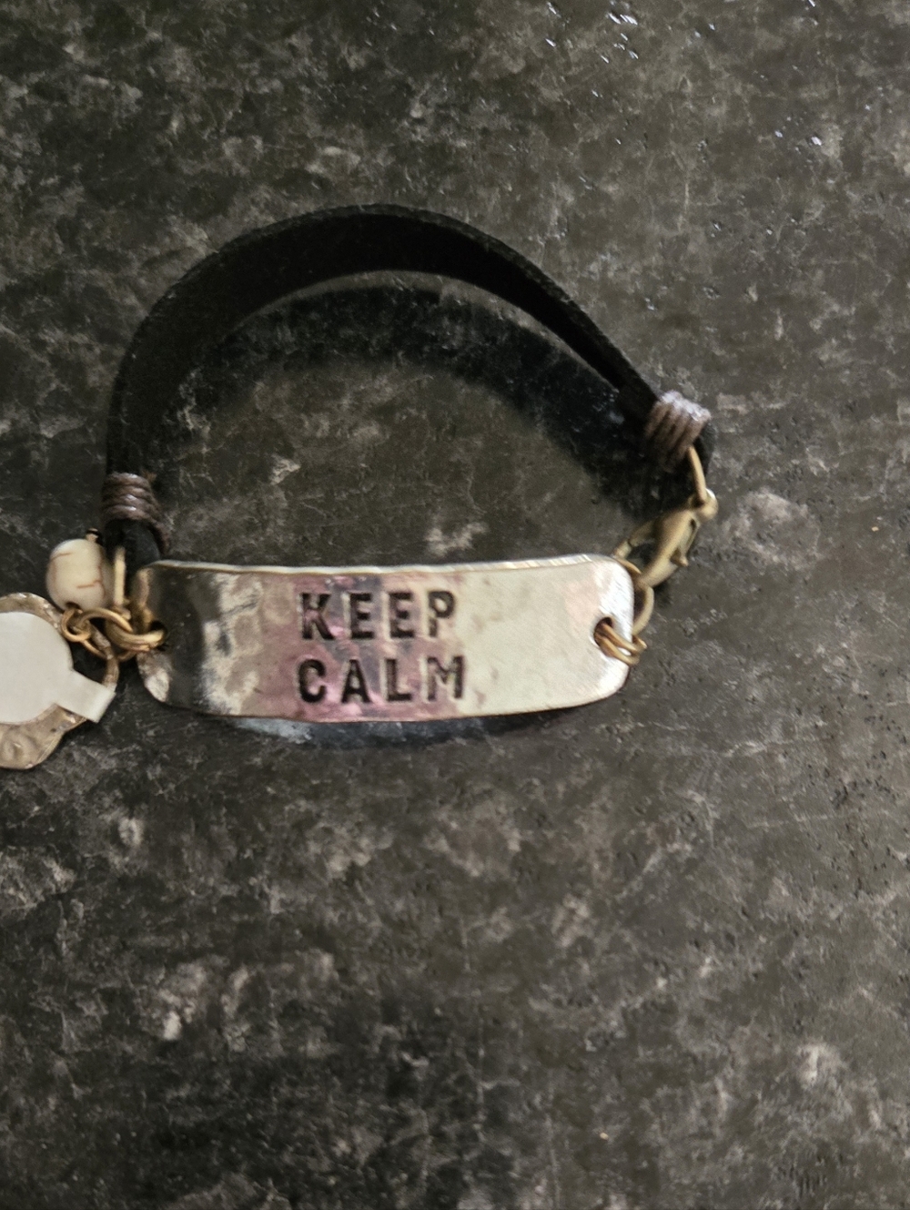 Keep Calm Suede  Strap Bracelet - Black